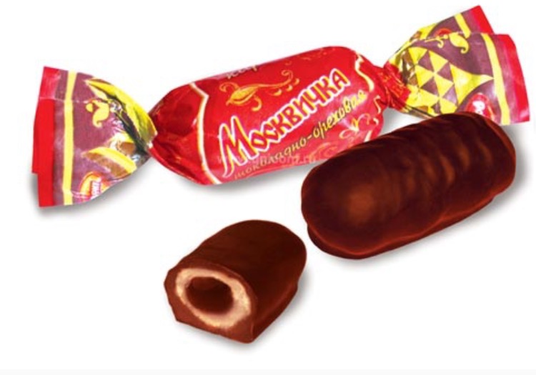 Gastronom • Карамель в шоколаде Москвичка. Cukrík v čokoláde Moskvička ...