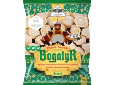 Pelmene Kuracie/Baranie/Hov&auml;dzie. Bohatier 0,750 kg./ Пельмени Курица/Баранина/Говядина. Богатырь 0,750 кг.