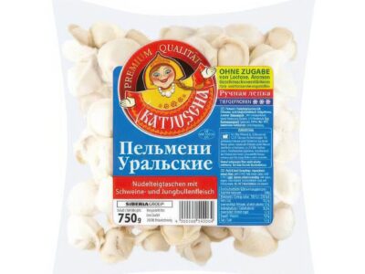 Pelmene Kaťu&scaron;a. Hov&auml;dzie/Bravčov&eacute;. Uralsk&eacute; 0,750 kg/ Пельмени Катюша. Уральские 0,75 кг