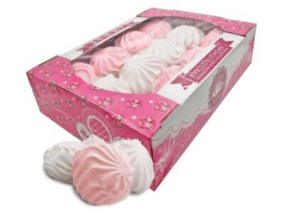 Zephir Bielo-Ružov&eacute; Vanilka-Malina 500 gr./ Зефир Кронштатский Бело-Розовый Ваниль-Малина 500 гр.