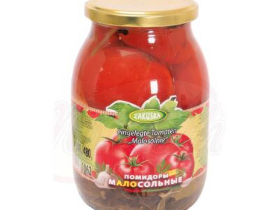 Paradajky Mierne solen&eacute; bez octu "Zakuska" / Помидоры Малосольные без уксуса "Закуска" 0,900 кг.