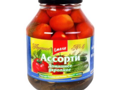 Paradajky/Uhorky Mie&scaron;an&eacute; "Dom&aacute;ce" "Emeľa" 1,63 l/ Помидоры/Огурцы Ассорти "Домашнее" "Емеля" 1,63 л