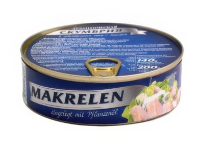 Konzervy Makrela vo Vlastnej šťave 240 g/ Консервы Скумбрия в Собственном соку 240г